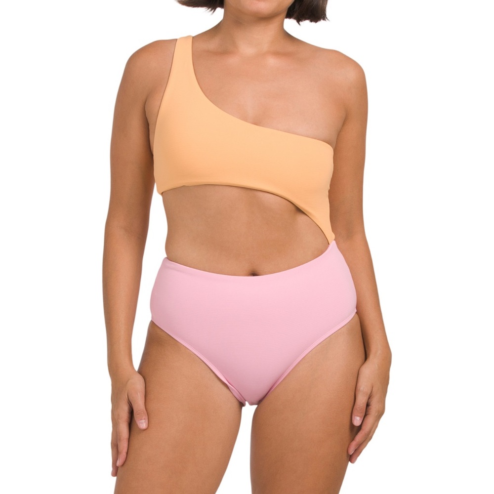 WILO The Label Asymmetrical Ribbed One-Piece Swimsuit